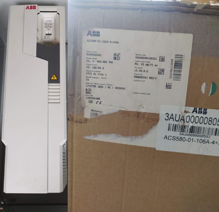VFD75. Variador de velocidad marca ABB, 75HP, 460VCA